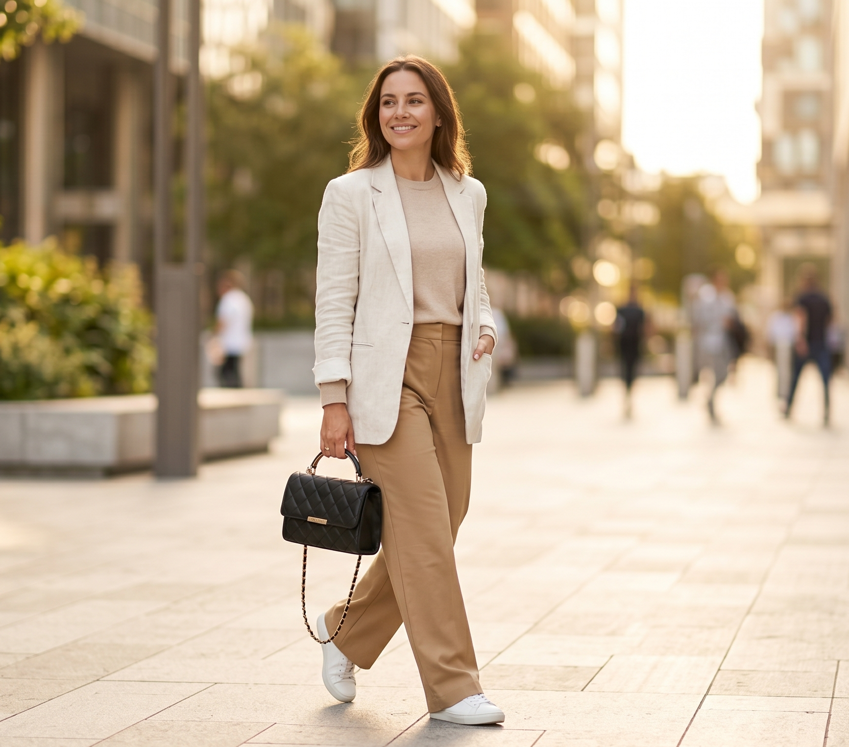 Elegante mittelgroße Shoulder Bag in Schwarz